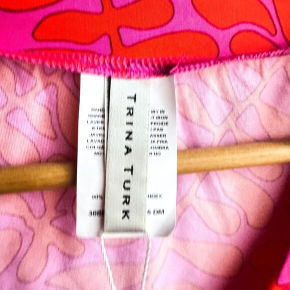 Trina Turk Trellis Red Pink Swim Cover Tunic L - Picture 5 of 5